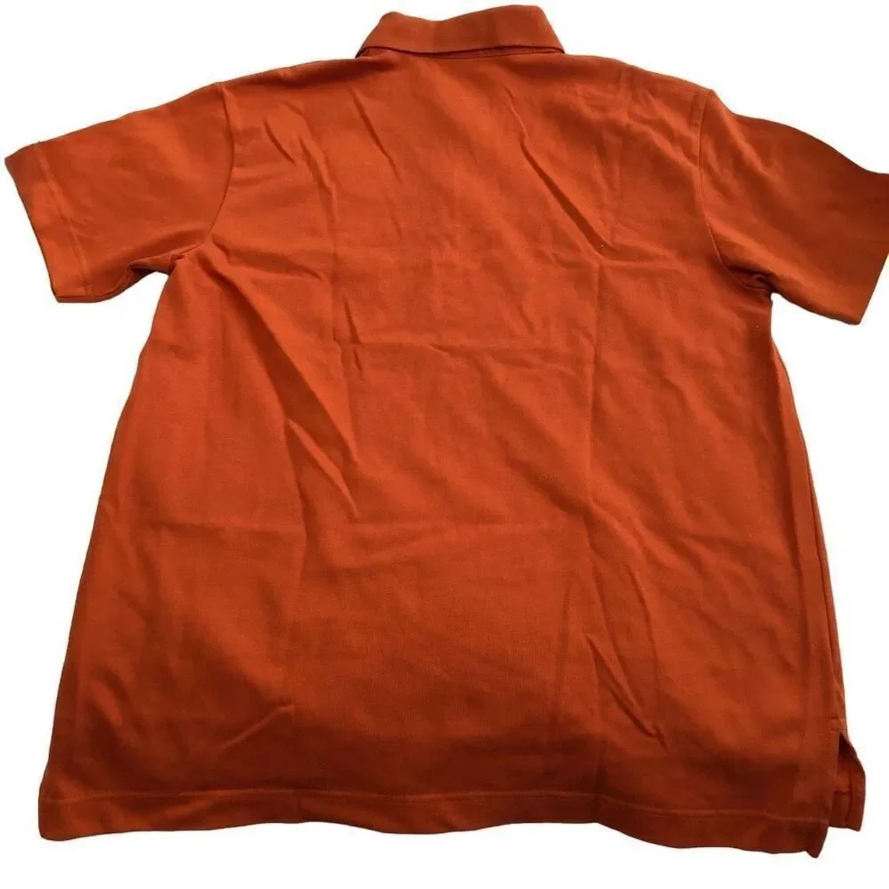 Nike Mens Rugby Polo L Short Sleeve Texas Orange Sport Casual Business Collared